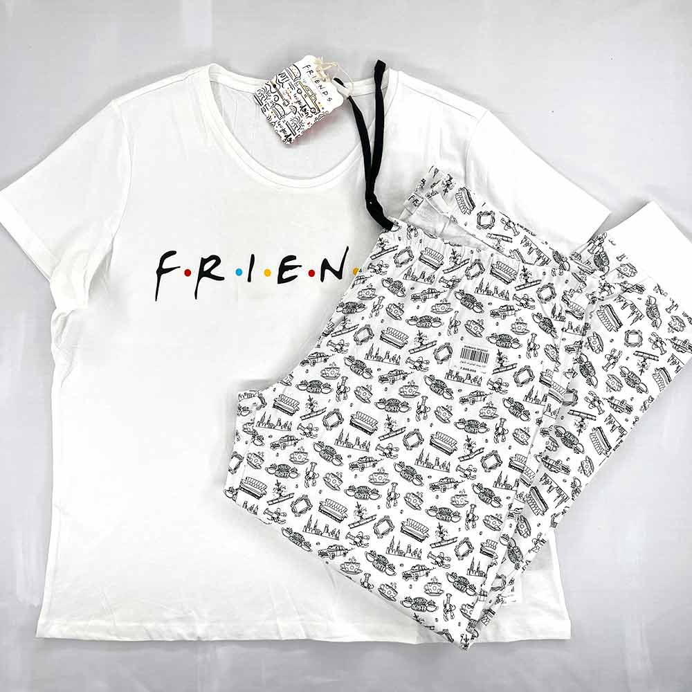 smara-orginal-poosh-frinds ست تیشرت و شلوارک up طرح friends 01 - تصویر 1